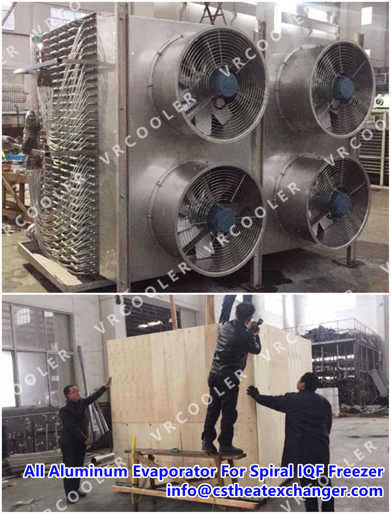 The Russia Customer 1pcs All Aluminum Evaporator For Spiral IQF Freezer Ready To Ship