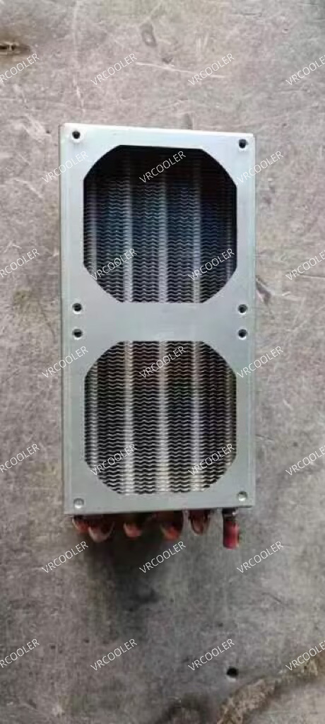 5set copper tube aluminum fin air cooled condense with fans are in assembly